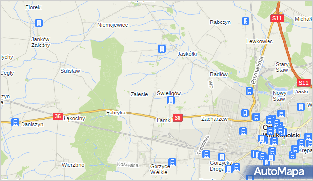 mapa Świeligów, Świeligów na mapie Targeo