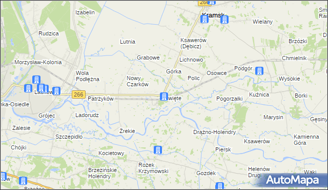mapa Święte gmina Kramsk, Święte gmina Kramsk na mapie Targeo