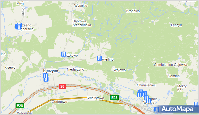 mapa Świetlino, Świetlino na mapie Targeo