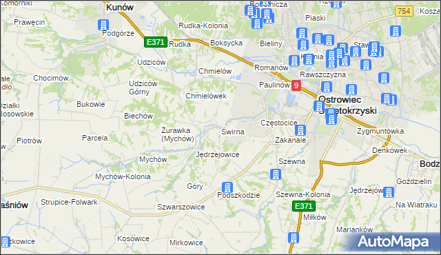 mapa Świrna, Świrna na mapie Targeo