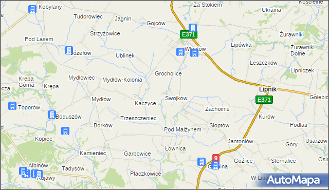 mapa Swojków gmina Lipnik, Swojków gmina Lipnik na mapie Targeo