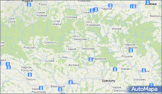 mapa Swoszowa, Swoszowa na mapie Targeo