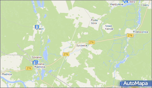 mapa Sycowice, Sycowice na mapie Targeo