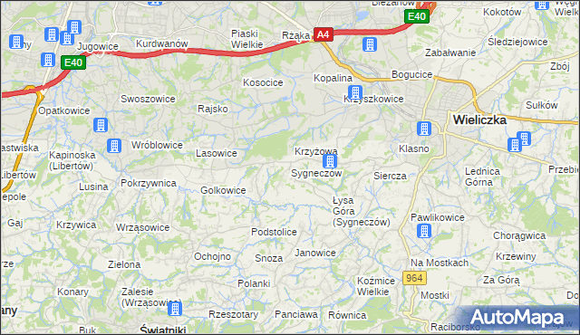 mapa Sygneczów, Sygneczów na mapie Targeo