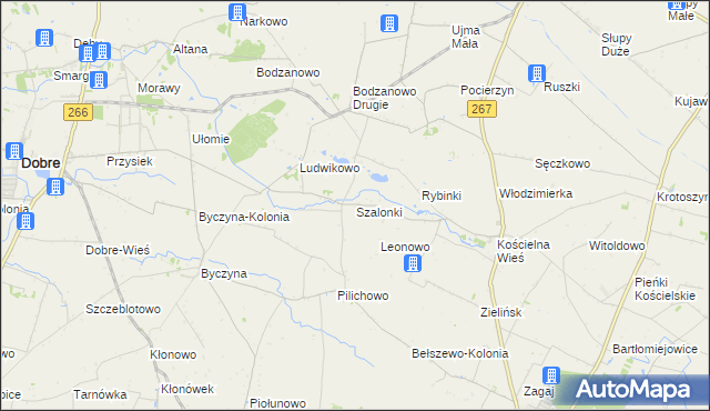 mapa Szalonki, Szalonki na mapie Targeo