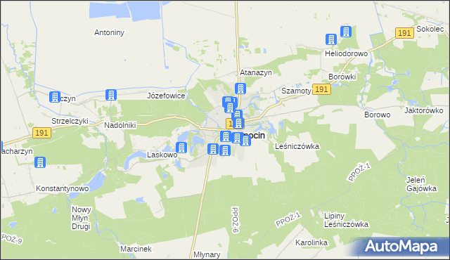 mapa Szamocin powiat chodzieski, Szamocin powiat chodzieski na mapie Targeo