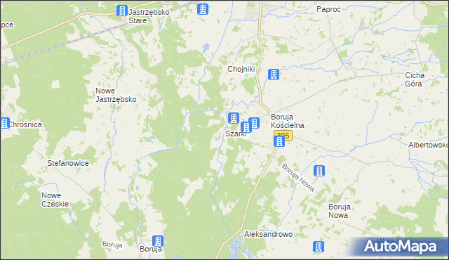 mapa Szarki gmina Nowy Tomyśl, Szarki gmina Nowy Tomyśl na mapie Targeo
