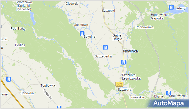 mapa Szczeberka, Szczeberka na mapie Targeo