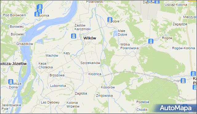 mapa Szczekarków-Kolonia, Szczekarków-Kolonia na mapie Targeo