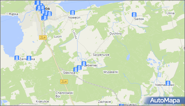 mapa Szczenurze, Szczenurze na mapie Targeo