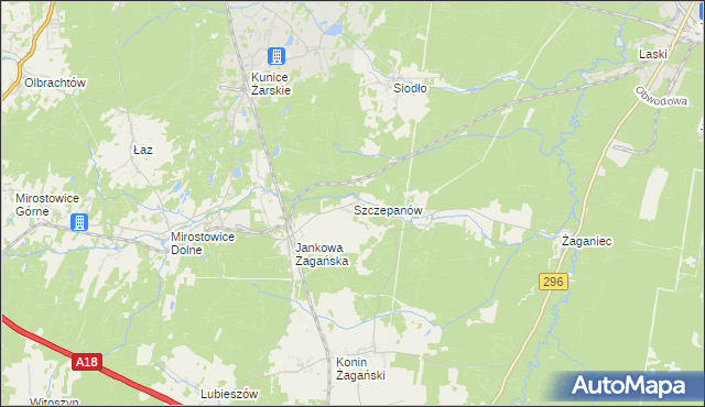 mapa Szczepanów gmina Iłowa, Szczepanów gmina Iłowa na mapie Targeo