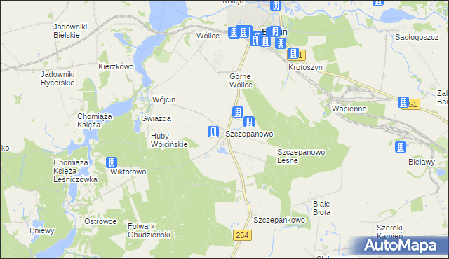 mapa Szczepanowo, Szczepanowo na mapie Targeo