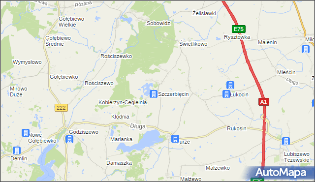 mapa Szczerbięcin, Szczerbięcin na mapie Targeo