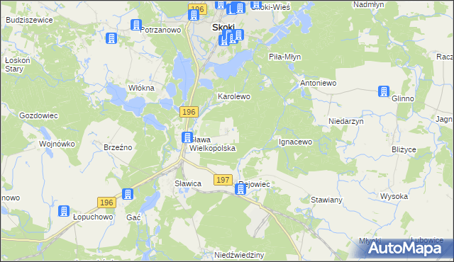 mapa Szczodrochowo gmina Skoki, Szczodrochowo gmina Skoki na mapie Targeo