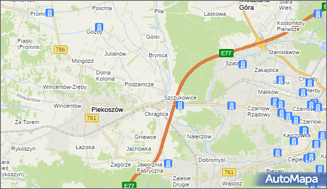 mapa Szczukowice, Szczukowice na mapie Targeo