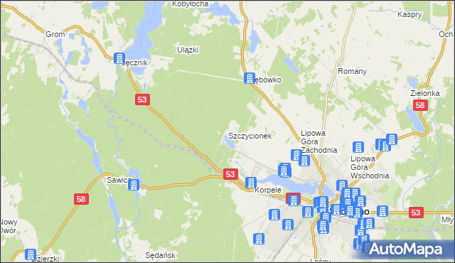 mapa Szczycionek, Szczycionek na mapie Targeo