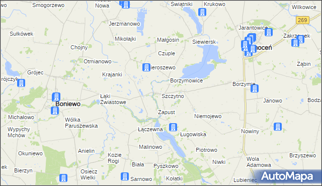 mapa Szczytno gmina Choceń, Szczytno gmina Choceń na mapie Targeo