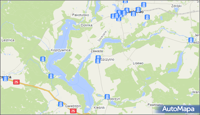 mapa Szczytno gmina Przechlewo, Szczytno gmina Przechlewo na mapie Targeo