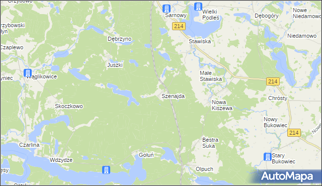 mapa Szenajda, Szenajda na mapie Targeo