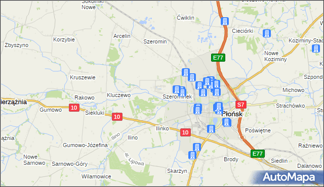 mapa Szerominek, Szerominek na mapie Targeo