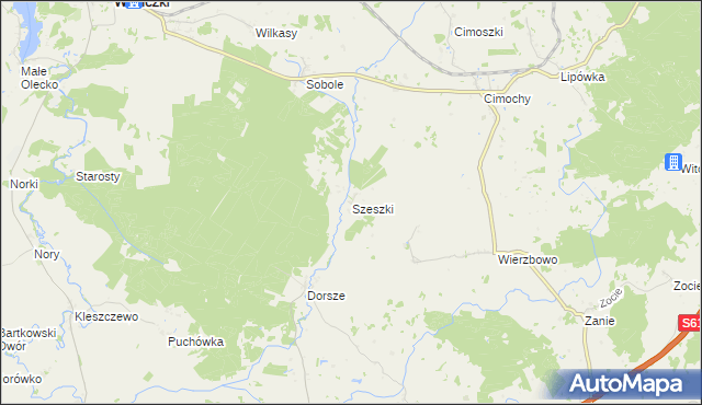 mapa Szeszki gmina Wieliczki, Szeszki gmina Wieliczki na mapie Targeo