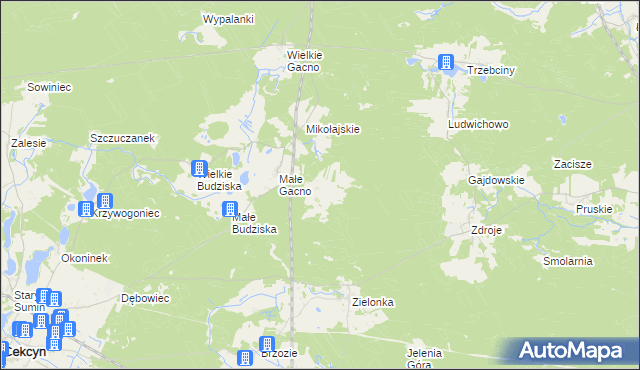 mapa Szklana Huta gmina Cekcyn, Szklana Huta gmina Cekcyn na mapie Targeo