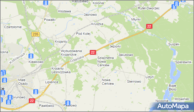 mapa Szlachetna Nowa Cerkiew, Szlachetna Nowa Cerkiew na mapie Targeo