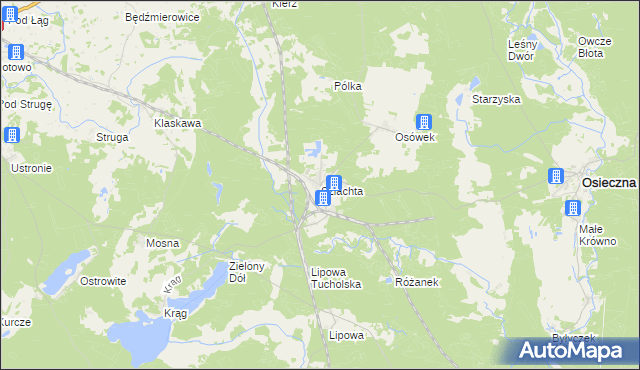 mapa Szlachta gmina Osieczna, Szlachta gmina Osieczna na mapie Targeo