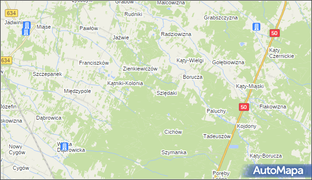 mapa Szlędaki, Szlędaki na mapie Targeo