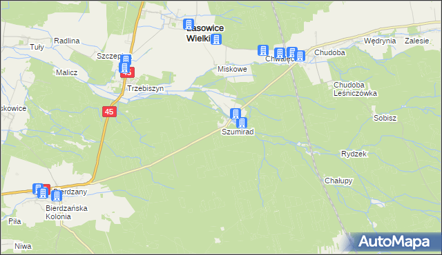 mapa Szumirad, Szumirad na mapie Targeo