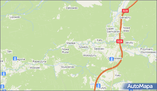 mapa Szwedy gmina Jarocin, Szwedy gmina Jarocin na mapie Targeo