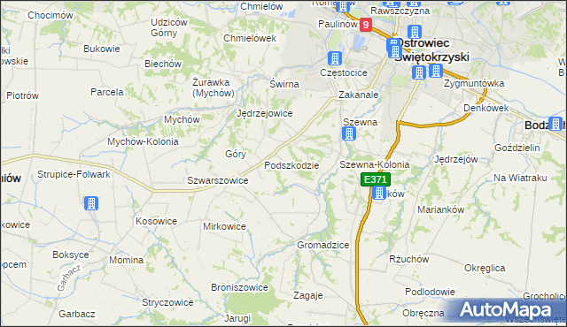 mapa Szyby, Szyby na mapie Targeo