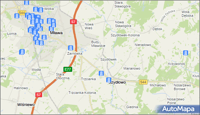 mapa Szydłówek gmina Szydłowo, Szydłówek gmina Szydłowo na mapie Targeo