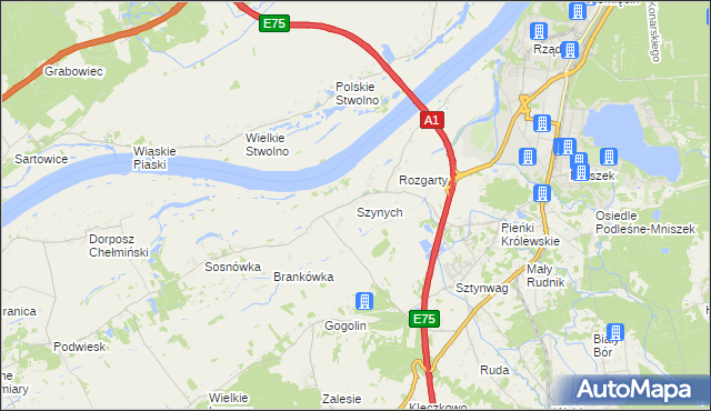 mapa Szynych, Szynych na mapie Targeo