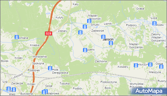 mapa Szyperki, Szyperki na mapie Targeo