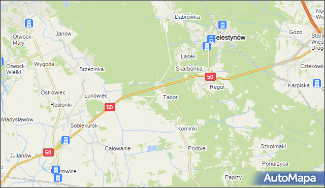 mapa Tabor, Tabor na mapie Targeo