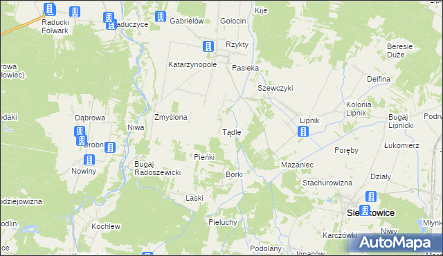 mapa Tądle, Tądle na mapie Targeo