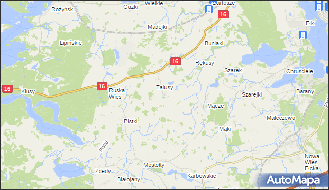 mapa Talusy Osada, Talusy Osada na mapie Targeo