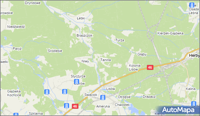 mapa Tanina, Tanina na mapie Targeo