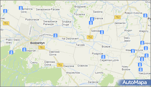 mapa Tarczek, Tarczek na mapie Targeo