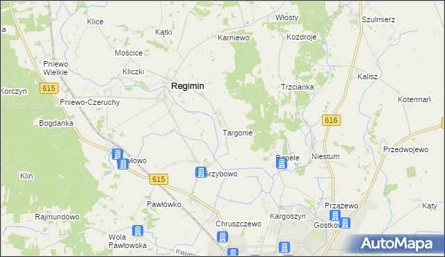 mapa Targonie, Targonie na mapie Targeo