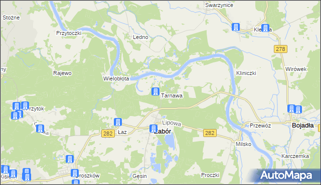 mapa Tarnawa gmina Zabór, Tarnawa gmina Zabór na mapie Targeo