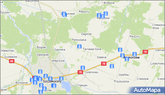 mapa Tarnawa-Góra, Tarnawa-Góra na mapie Targeo