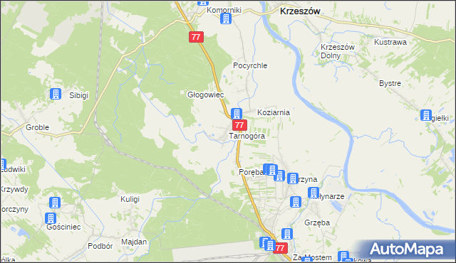 mapa Tarnogóra gmina Nowa Sarzyna, Tarnogóra gmina Nowa Sarzyna na mapie Targeo