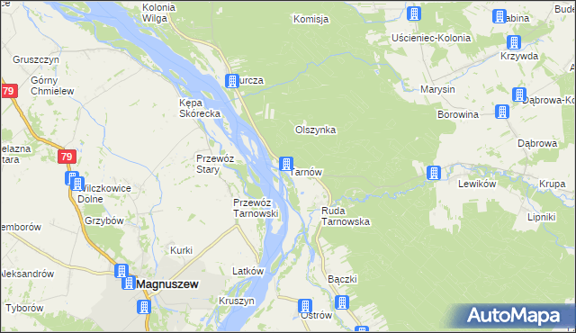 mapa Tarnów gmina Wilga, Tarnów gmina Wilga na mapie Targeo