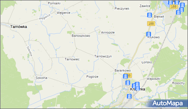 mapa Tarnówczyn, Tarnówczyn na mapie Targeo