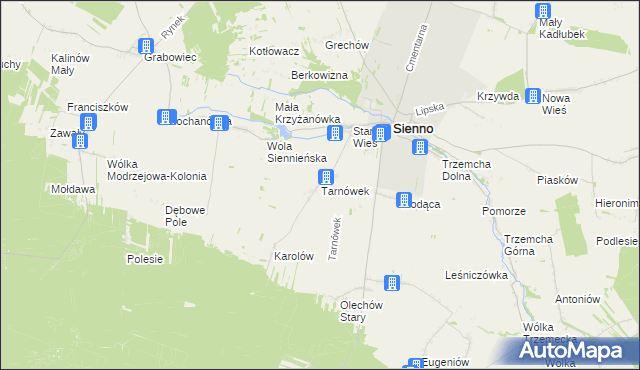 mapa Tarnówek gmina Sienno, Tarnówek gmina Sienno na mapie Targeo