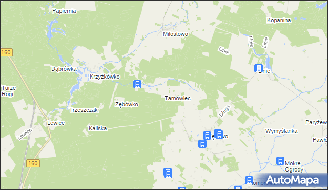 mapa Tarnowiec gmina Lwówek, Tarnowiec gmina Lwówek na mapie Targeo