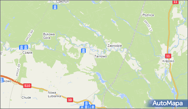 mapa Tarnowo gmina Szydłowo, Tarnowo gmina Szydłowo na mapie Targeo