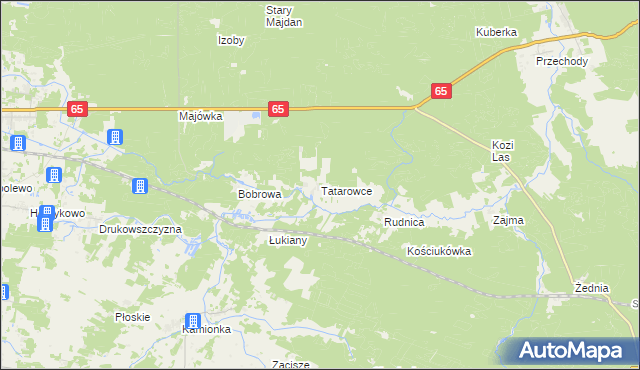mapa Tatarowce, Tatarowce na mapie Targeo
